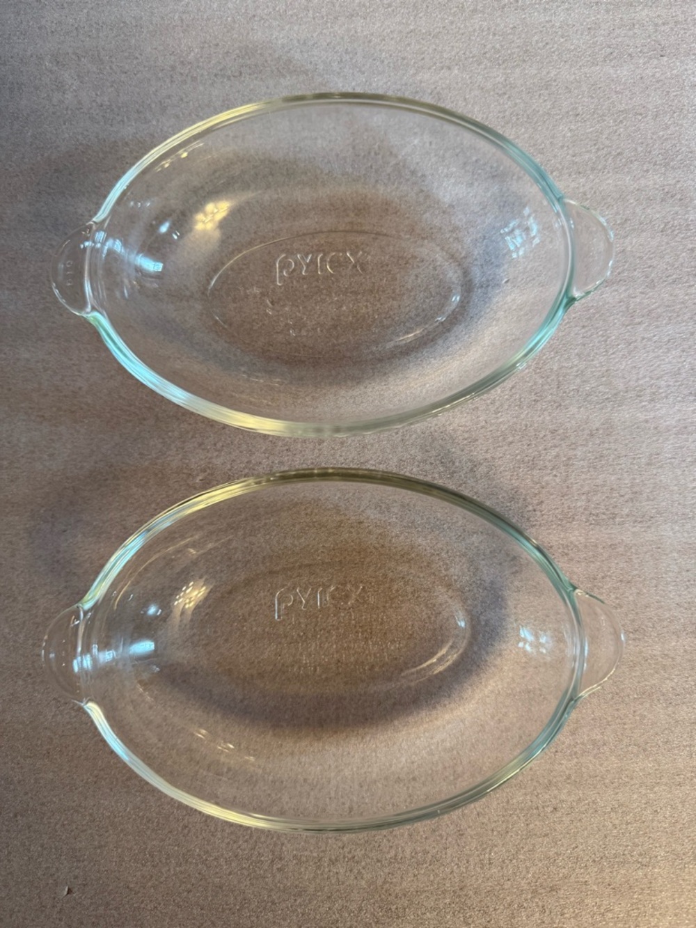 Pair of Vintage Pyrex Clear Glass Gratin Dishes #328